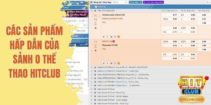 Các sản phẩm ăn khách bậc nhất sảnh O thể thao hitclub